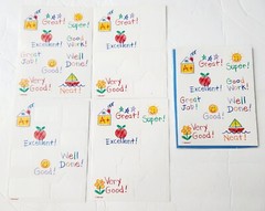 Vintage Amscan Teacher Rewards Stickers Positive Sayings Terrific 5 Sheets