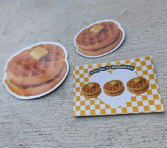 Food Butter Waffle Stickers Maple Syrup Chocolate Breakfast Delicious Lot 3 Pcs