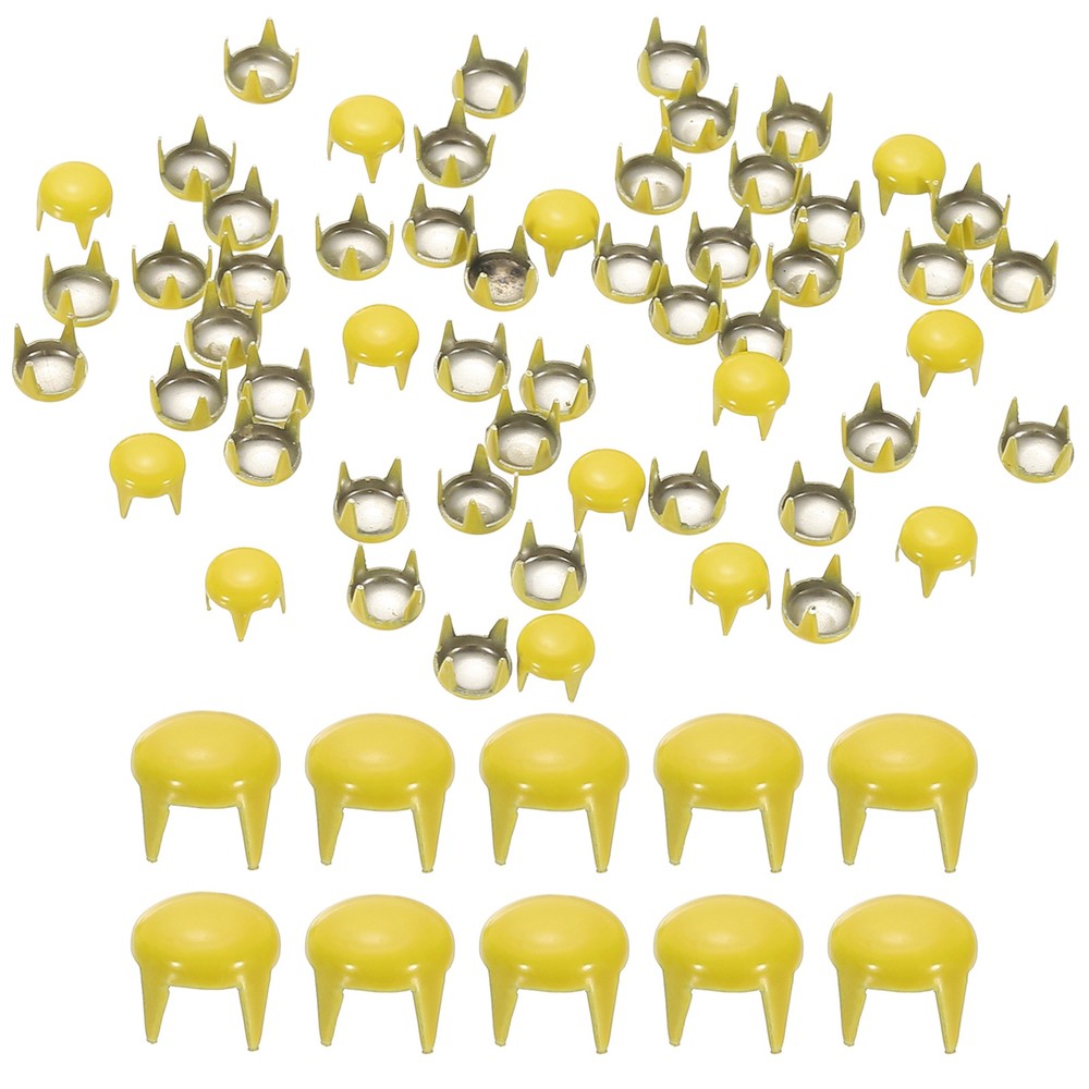 5mm Metal Studs Spots 200Pcs Round Dome Claw Beads Nailhead, Yellow