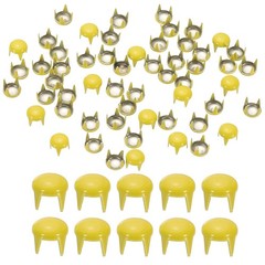 5mm Metal Studs Spots 200Pcs Round Dome Claw Beads Nailhead, Yellow
