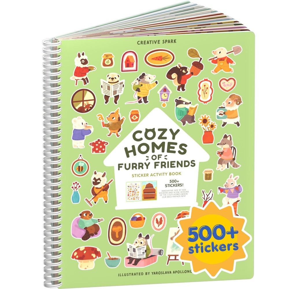 Cozy Homes of Furry Friends 500+ Sticker Book by Fun Toddler Calendar Activit…