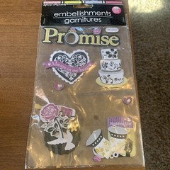 NIP SPECIAL MOMENTS EMBELLISHMENTS 11 Ct./WEDDING GARNESSMENTS/SELF STICK BACKIN