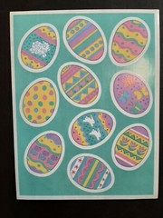 Vtg EASTER EGGS Pastel Kawaii Aesthetic Theme Sticker Sheet Ephemera Collection