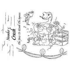 New CARD HUT clear Rubber Stamp FRUIT CRUSH altered boa snake set free USA ship