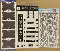 School Grad. Stickers, Clear Stamps, Ribbon, Metal Tools Etc. Jolee’s, K. Foster
