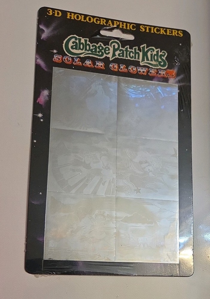 Cabbage Patch Kids Solar Glowers Holographic sticker 76 Vtg pkg has tear see pic