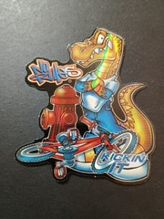 Vintage No Rules Biking Sports Prism Vending Sticker VSI 2003 Kickin It