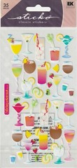 35 pcs Sticko Classic Paper stickers COCKTAILS theme 49730 FAST FREE shipping!