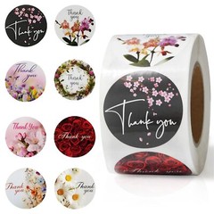 500 Pcs Floral Thank You Stickers, 1.5 Inch Thank You Stickers for Small Busi…