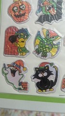 Vintage Halloween 3 dimensional Puffy Stickers Sparkly Effect Lot 2 Packs China