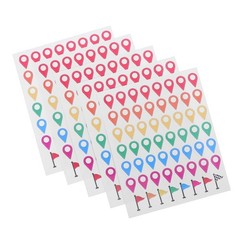 5 Sets Reusable Colorful Map Location Stickers Self Adhesive for Adventure Maps