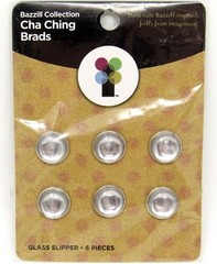 Imaginisce Lot of 5 packs Cha Ching Brads White Pink Yellow Bazzill 30 pcs
