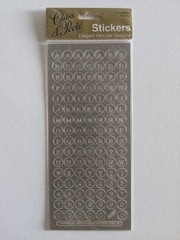 Class A Peels Acid Free Letters Numbers Dots Stickers Silver OffWhite Black Gray