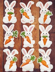 Easter Bunny With Carrot Die Cut Stickers Set Scrapbooking Laptop Water Bottle