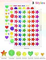 Pegatinas holográficas de arcoíris, pegatinas de estrellas pequeñas para niños
