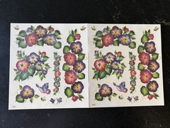 Plaid FolkArt Rub On Transfers 2001 Farmhouse Floral Sunflower Lot