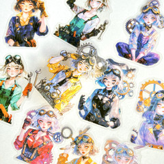 Holographic Steampunk Mechanic Stickers Anime Junk Journal Collage Scrapbooking