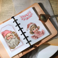 36 pcs Pink Christmas Translucent Vellum Matte Surface Paper Sticker Scrapbook