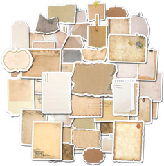 80 Pcs Vintage Scrapbook Paper Stickers, Retro Label Stickers for Scrapbooking,