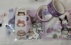 Sanrio Hello Kitty Stationery Memo Pad Washi Tape Stickers Enamel Pin and Charms