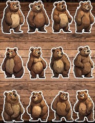 Sassy Brown Bear Die Cut Vinyl Stickers Scrapbooking Laptop Waterbottle