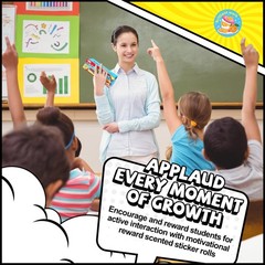 Scratch and Sniff Scented Reward Stickers, 600 Pcs, 3 Rolls, 1.57″