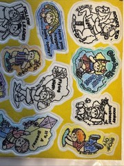 Vtg 1983 Cabbage Patch Kids Fuzzy Coloring Stickers Partially Colored OAA, Inc.