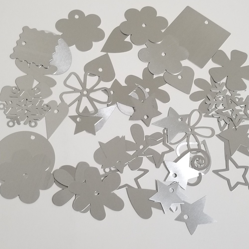 Lot Making Memories Silver Metal Tags Circle Flowers Hearts Stars Swirls -A