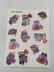 Vintage TREND Stinky Stickers full sheet scratch sniff T-146 JELLY BEAN raccoon