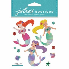 JOB MERMAIDS BQ LOT OF 3 Jolee’s Boutique Stickers Brand NEW! shells pearls