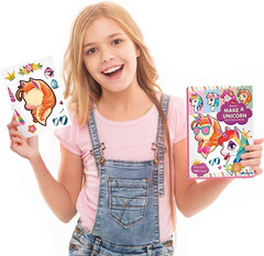 48 PCS Unicorn Stickers, Party Favors for Kids, Make a Face Sticker Sheets