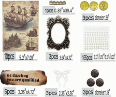34Pcs Scrapbook Material Supplies Set Bullet Journals Planner Stickers Craft DIY