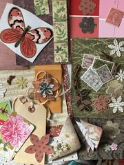 WINGS OF FANCY Junk Journal Supplies—HUGE VARIETY Paper Buttons Beads Ribbons