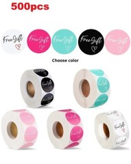 500ct ~ Stickers 1″ FREE GIFT 💖 Labels On Roll 💖 for SMALL BUSINESS Gratitude