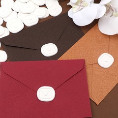 25Pcs White Heart Shaped Wax Seal stickers Self Adhesive Envelope Seal Stickers