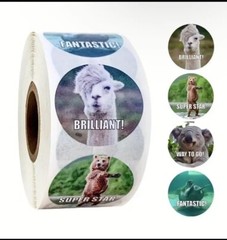 500PCS/Roll Animals Motivational Stickers for Teachers Reward Stickers Supplies
