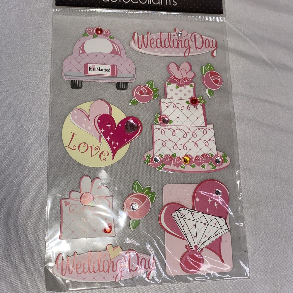 Sticker Lot – Wedding Scrapbooking 3D Stickers wedding Day NIB