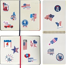100 Pcs 4th of July Patriotic Waterproof Vinyl Stickers for Water Bottles Lap…