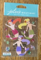 Jolees MERMAIDS BEACH OCEAN SUMMER GIRLS SEASHELL Star Bubble Scrapbook Stickers
