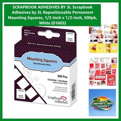 Versatile 500-Pack White Mounting Squares – Repositionable for Arts & Crafts
