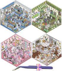 DIY 3D House Stickers,Fun DIY Scene Make Your Own Supermarket Stickers