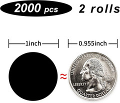 Black Circle Stickers 2000Pcs Dot Stickers, 1 Inch round Write Coding Labels Can