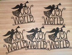 5 JOY ANGEL cardstock paper die cut embellishments scrapbook / card making