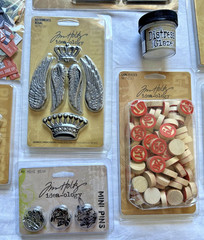 TIM HOLTZ Ideaology Lot of 17 Ephemera Stickers Embellishments Junk Journal Art