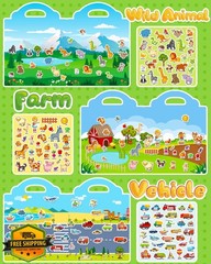Walenced Reusable Sticker Book Toddler Bulk Pack