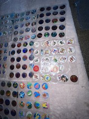 Large Lot Round Holographic Cartoon Stickers, Assorted Multicolor Mixed Designs