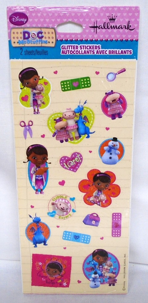 Hallmark Glitter Stickers Disney Doc McStuffins Animals 36 Pcs Free Ship @ $15