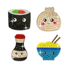 Rhinestone Food-Themed Stickers – I’m Hungry! Sparkly 2” x 2” for Laptops, Scrap