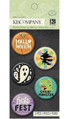 2 Packs Of Halloween Pins 10 Pieces & 3 Rolls Of Halloween Fun Themed Stickers