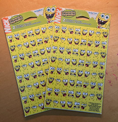 2x NEW SpongeBob SquarePants Sticker Sheets 2001 VTG 248 Total Bob Face Stickers